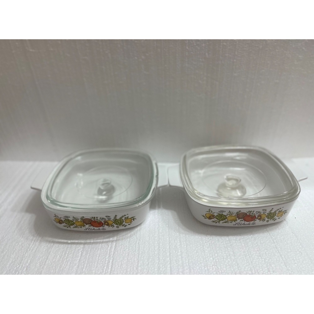 CorningWare Cornflower Blue Vegetable Print‎ Baking Dish with Lid Set